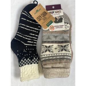 MukLuks Slipper And Cozy Cabin Soft Womens Socks One Size (6-10) 2 pair NWT New